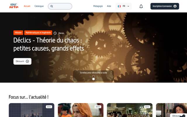 Page d'accueil du site de ARTE