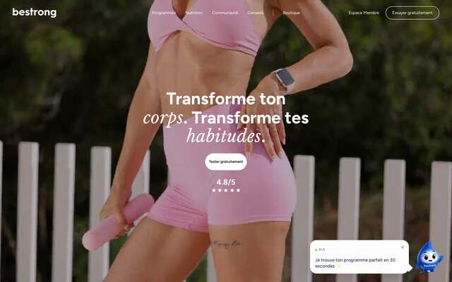 Page d'accueil du site de Bestrong
