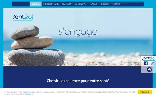 Page d'accueil du site de Santéol